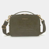 Luxe Diaper Clutch in Olive Croc